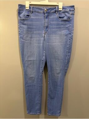 American Eagle X Cafe Super Super Stretch Hi-Rise Jegging Light Wash Size 18